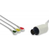 Kabel kompletny EKG AAMI, 3 odprowadzenia, zatrzask, wtyk 6 pin